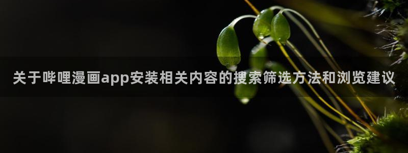 韩漫:关于哔哩漫画app安装相关内容的搜索筛选方法和浏览建议